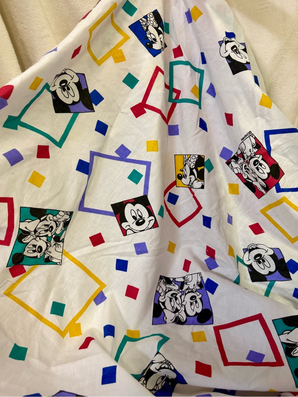 VINTAGE MICKEY MOUSE FITTED CRIB SHEET